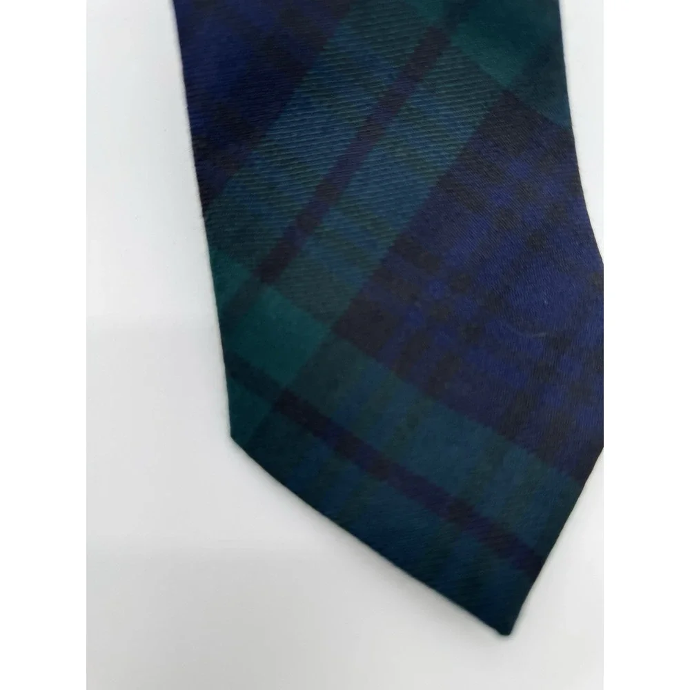 Cawdor Castle Scotland Wool Tie Green Blue Tartan Plaid 100% Wool Scotland
